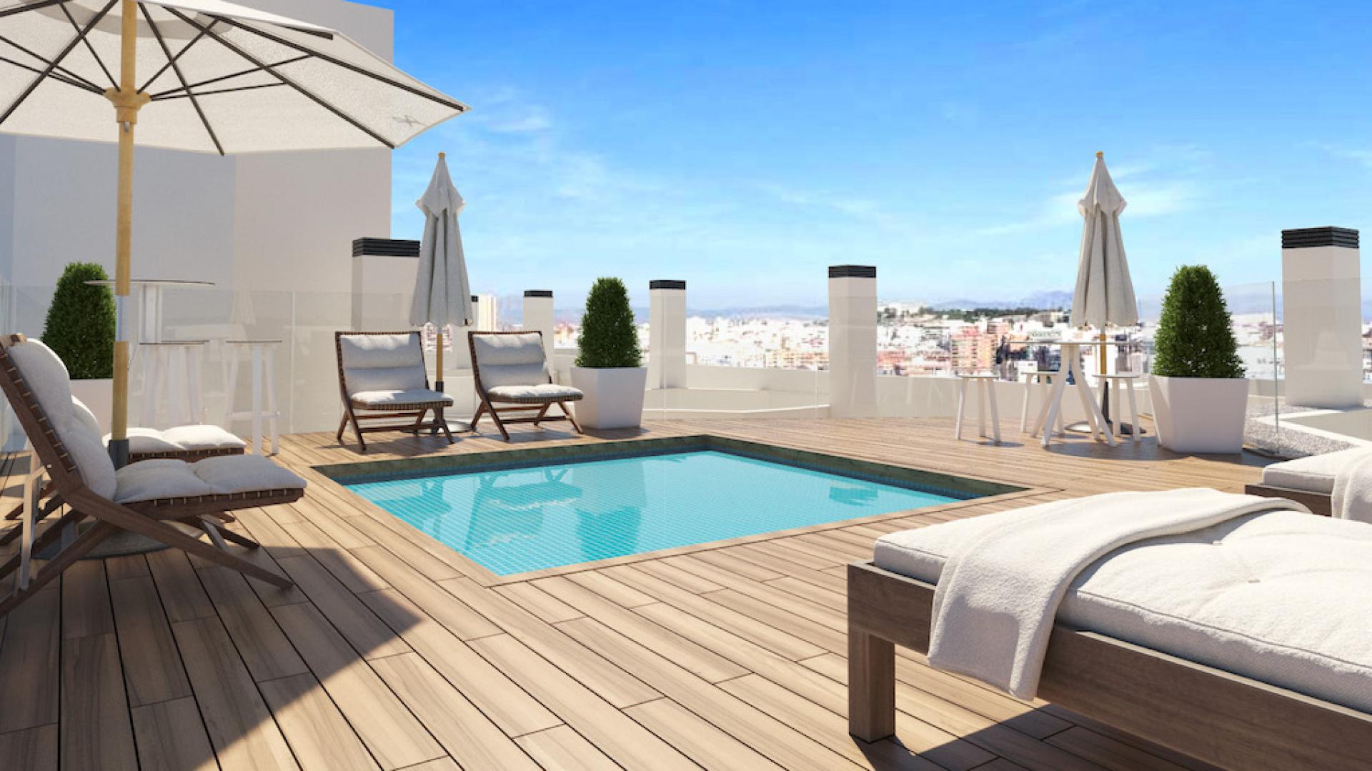 1 bedroom Apartments - solarium in Alicante - New build in Medvilla Spanje