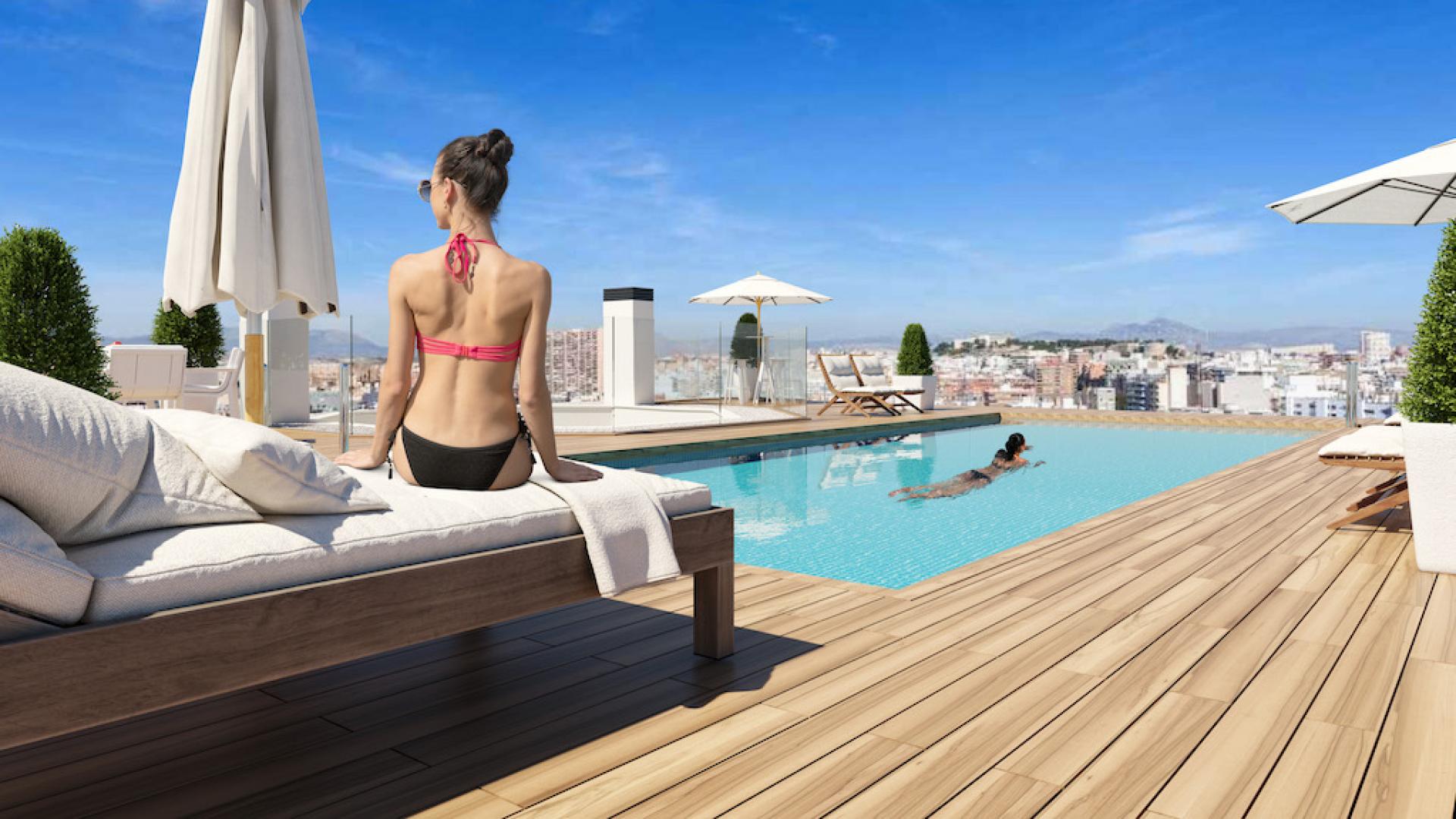 1 bedroom Apartments - solarium in Alicante - New build in Medvilla Spanje