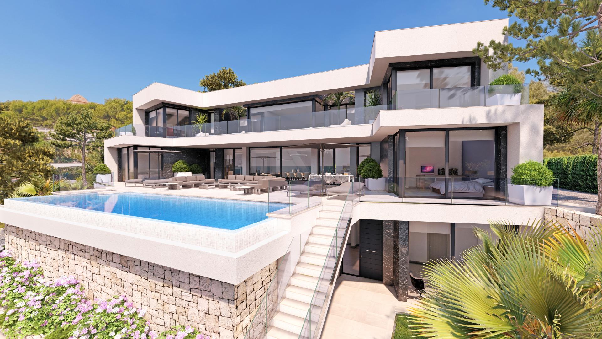 Project - Modern villa with panoramic views in Calpe in Medvilla Spanje