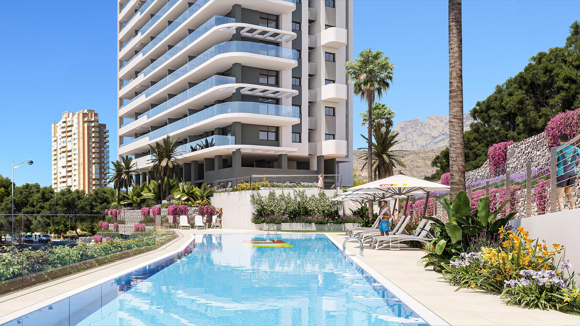 3 bedroom Apartments - solarium in Benidorm - New build in Medvilla Spanje