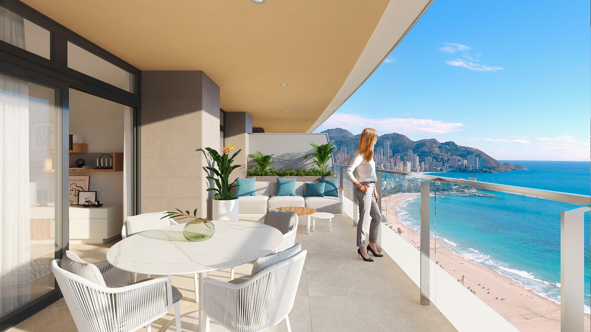 3 bedroom Apartments - solarium in Benidorm - New build in Medvilla Spanje