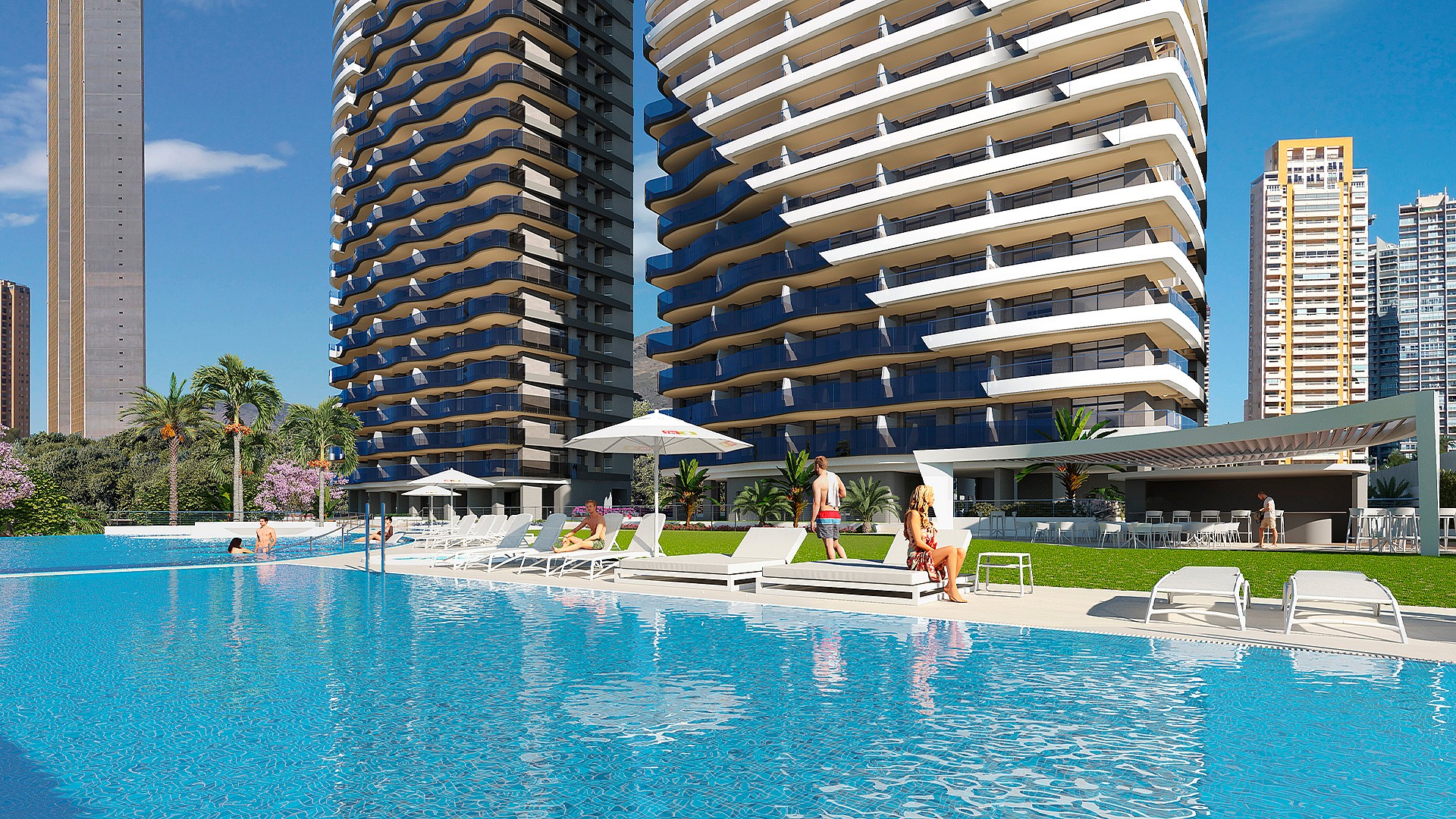 3 bedroom Apartments - solarium in Benidorm - New build in Medvilla Spanje