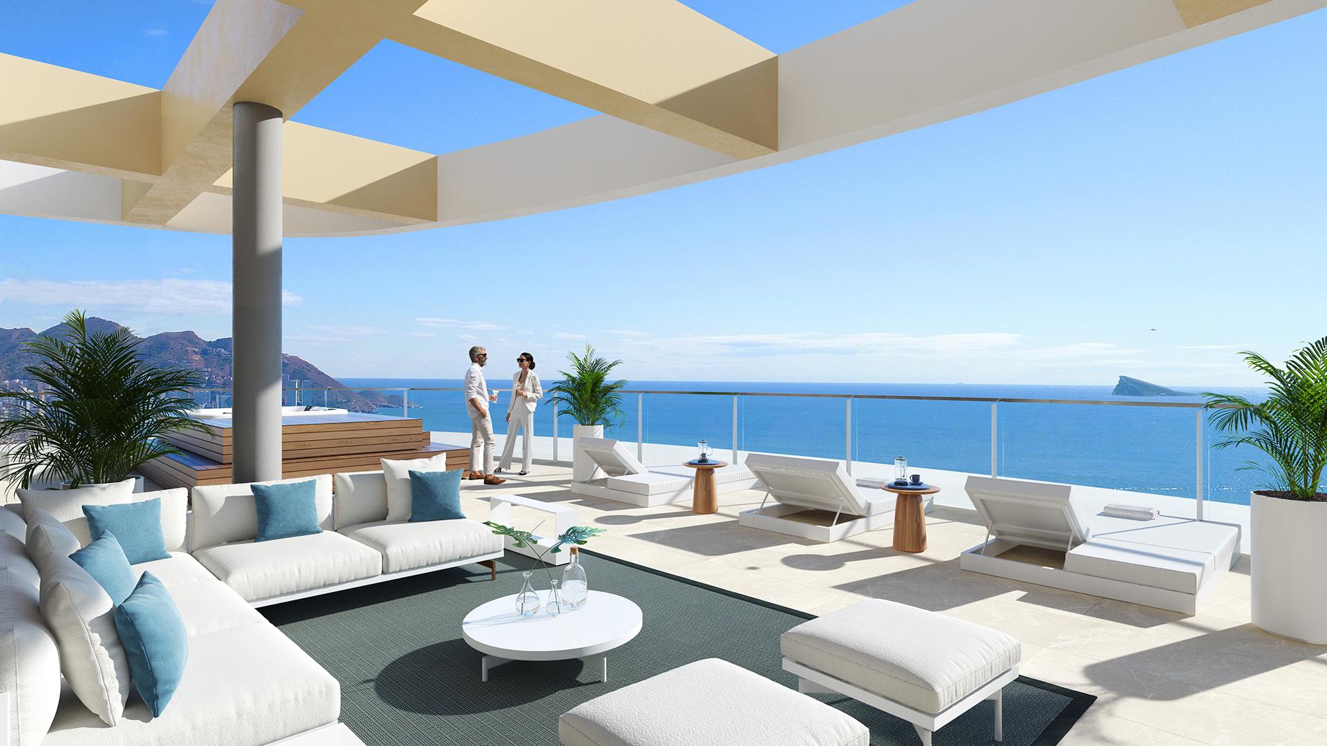 3 bedroom Apartments - solarium in Benidorm - New build in Medvilla Spanje