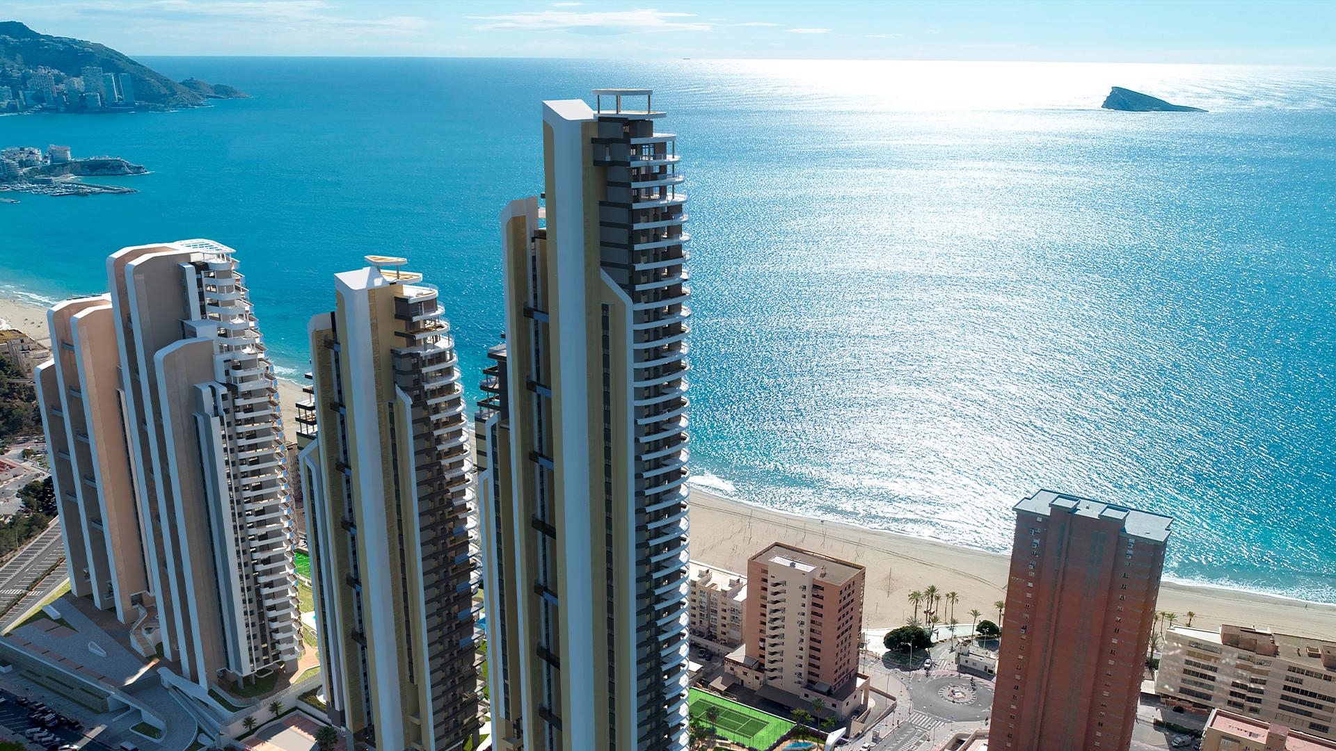 3 bedroom Apartments - solarium in Benidorm - New build in Medvilla Spanje