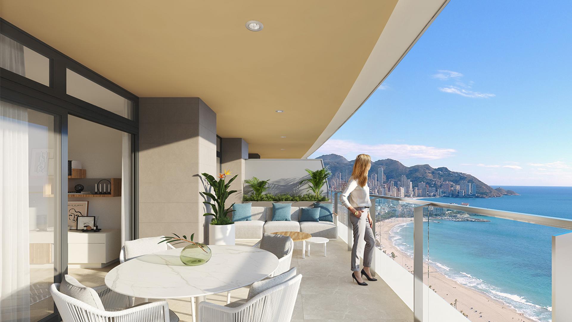 3 bedroom Apartments - solarium in Benidorm - New build in Medvilla Spanje