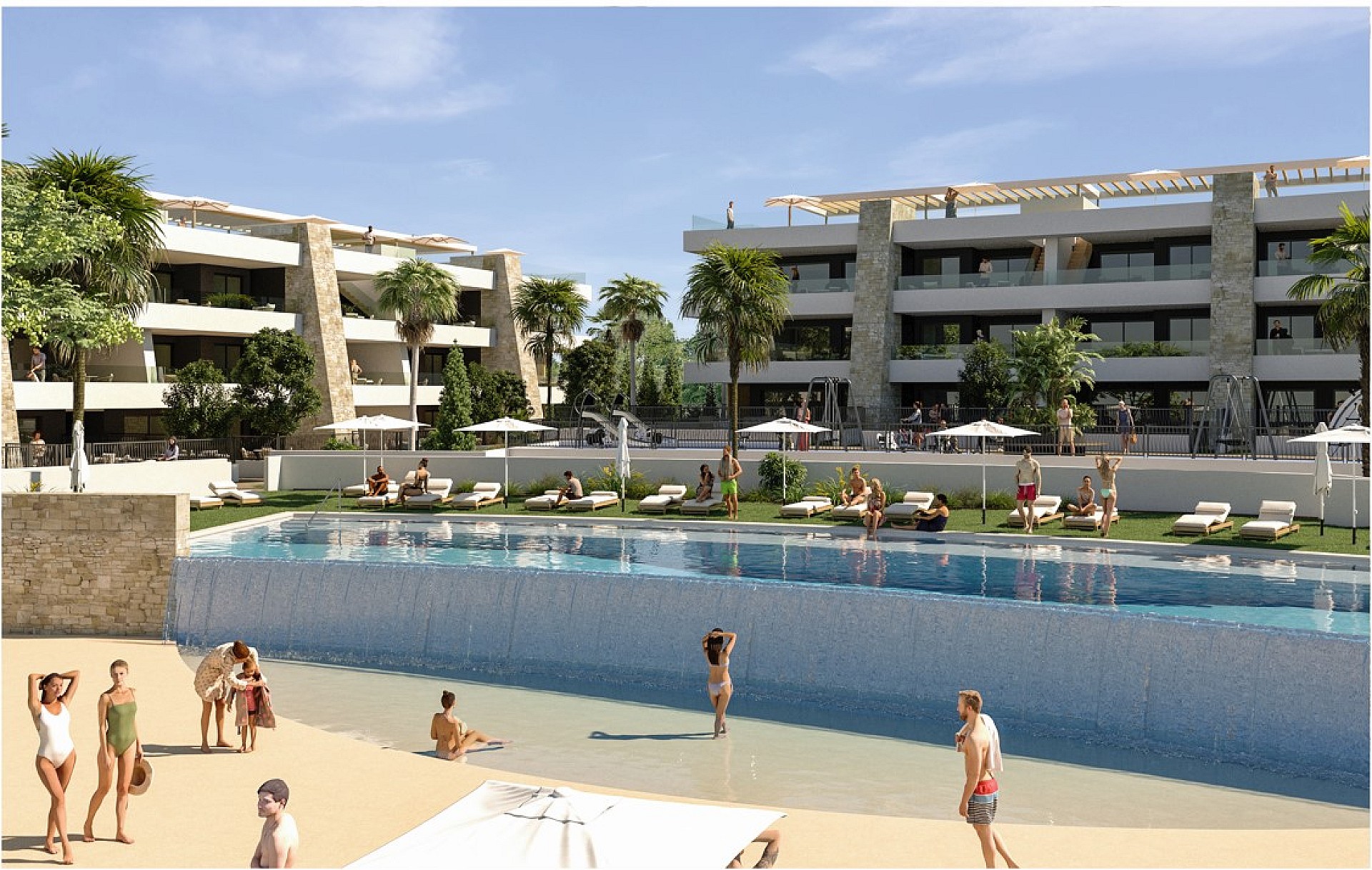 2 bedroom Apartments - solarium in Font de Llop (Aspe) - New build in Medvilla Spanje