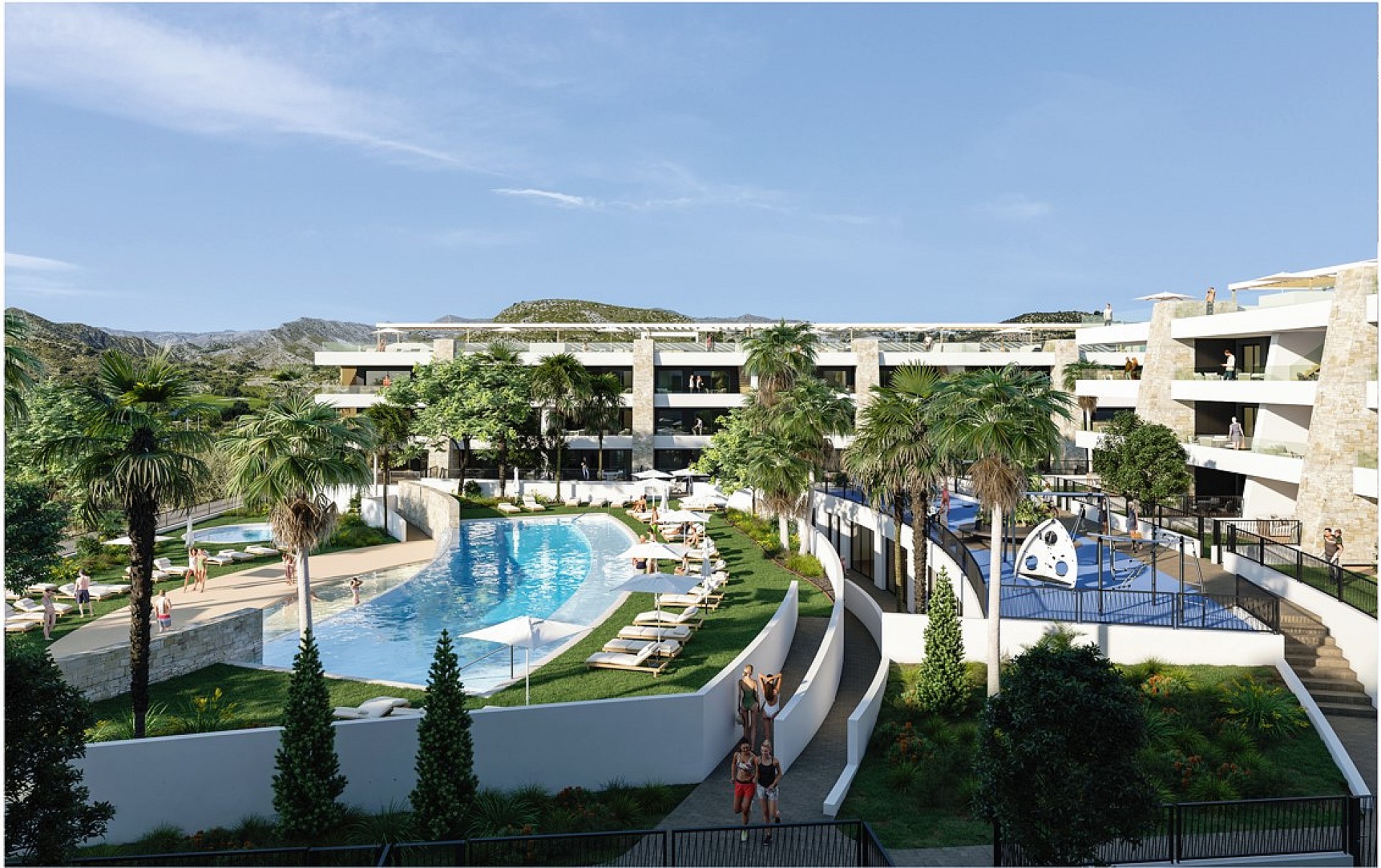 2 bedroom Apartments - solarium in Font de Llop (Aspe) - New build in Medvilla Spanje