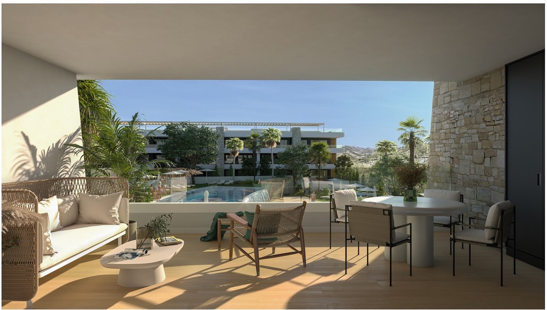 2 bedroom Apartments - solarium in Font de Llop (Aspe) - New build in Medvilla Spanje