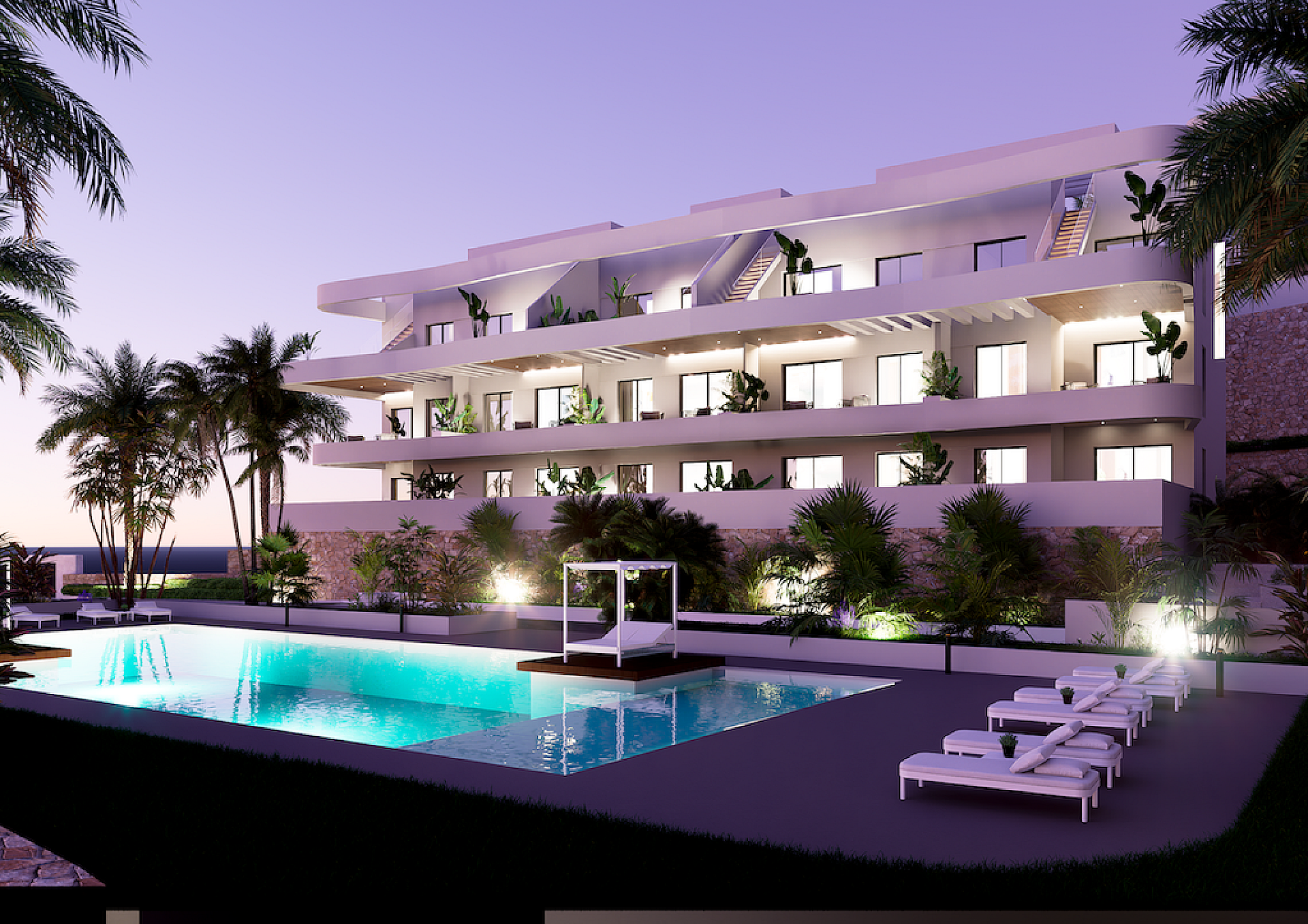 2 bedroom Apartments - solarium in Finestrat - New build in Medvilla Spanje